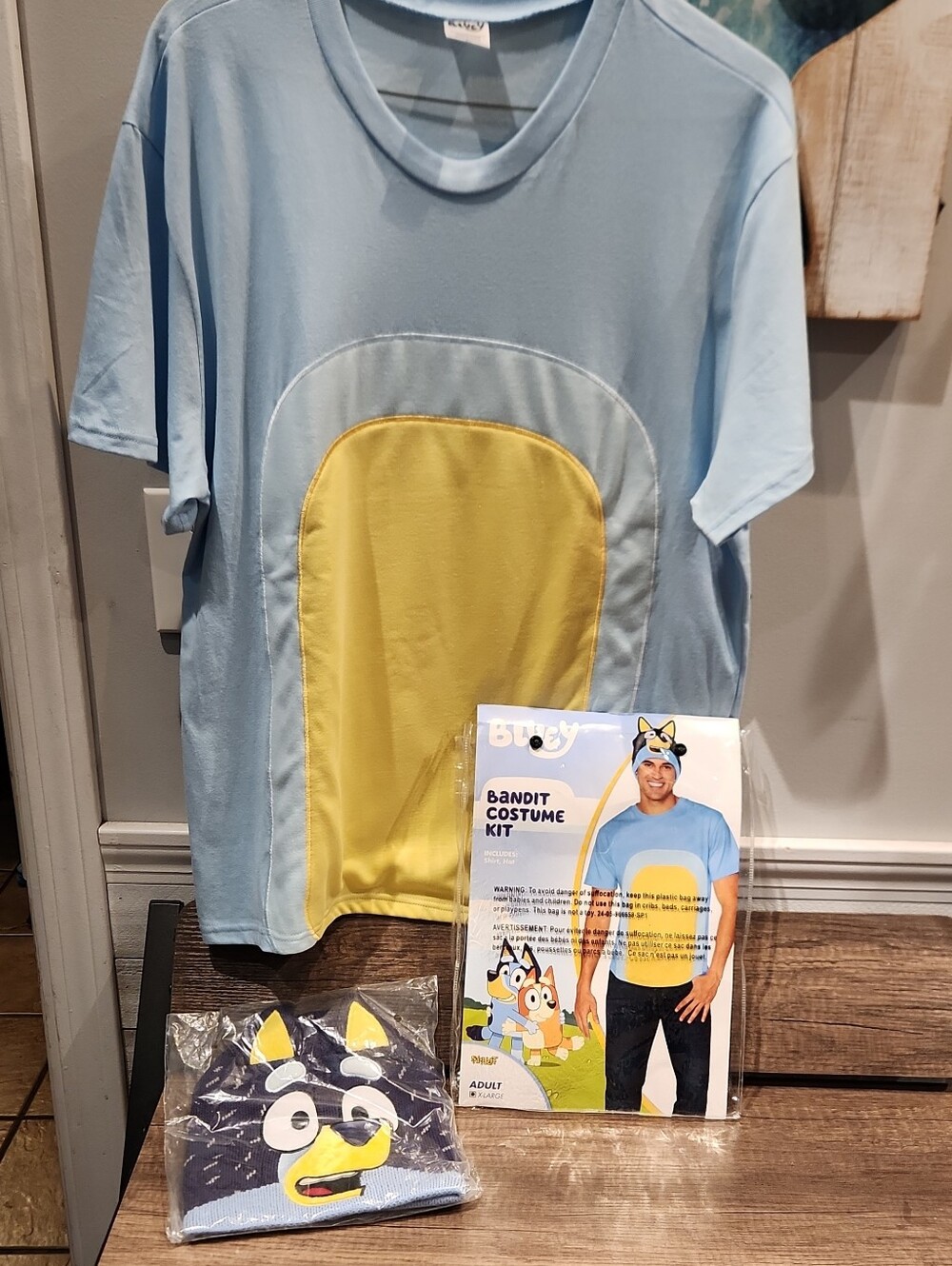 Bluey Adult Blue Costume Kit - Blue and Yellow